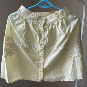 Free People Yellow Knee Length Skirt XS